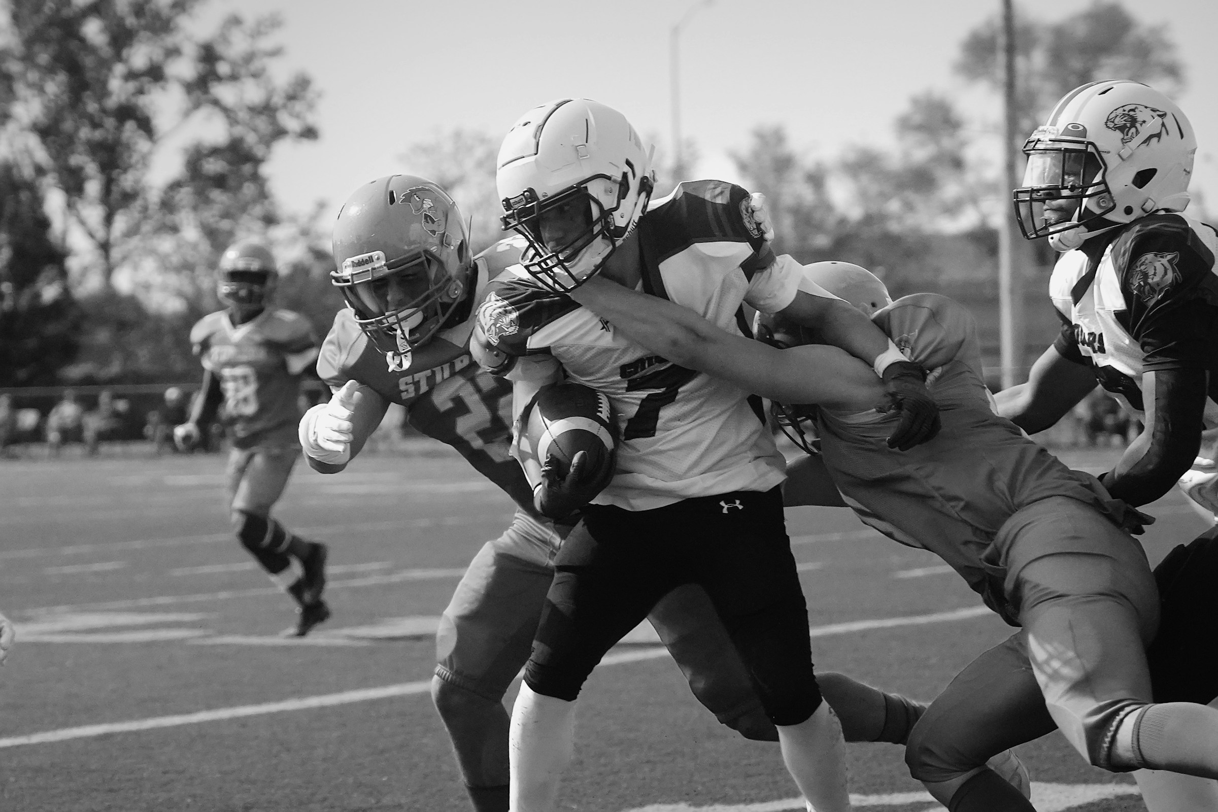 Football players on the field