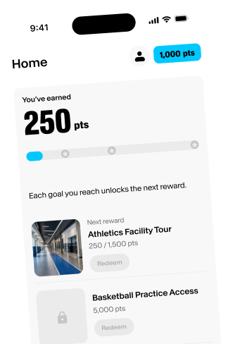 Homecrowd app showing points earned and upcoming rewards